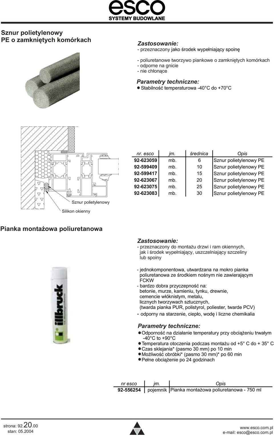 20 Sznur polietylenowy PE 92-623075 mb. 25 Sznur polietylenowy PE 92-623083 mb.