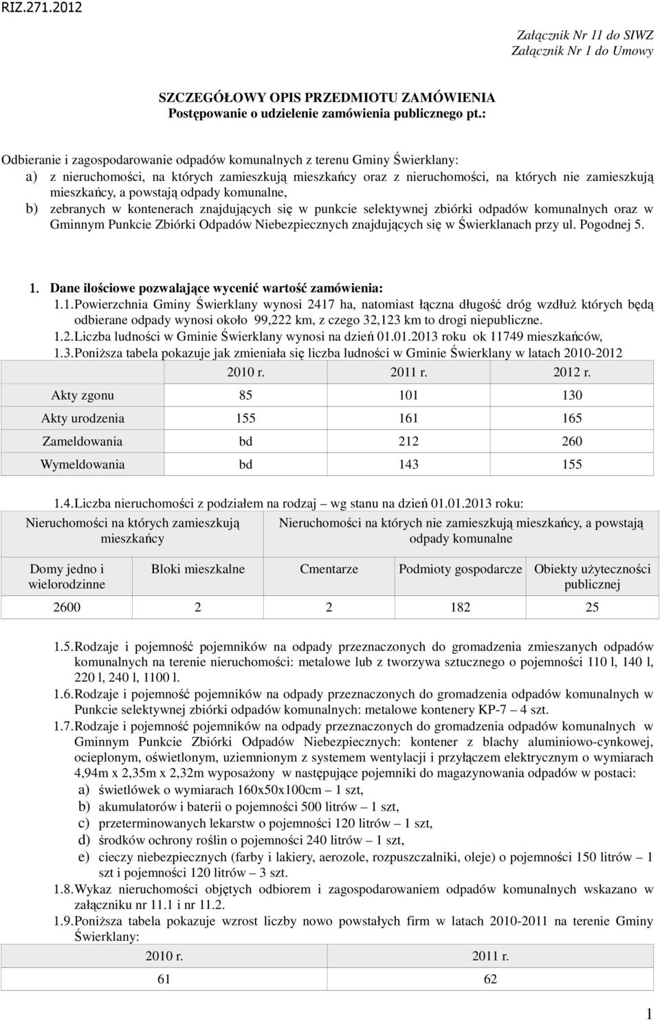 powstają odpady komunalne, b) zebranych w kontenerach znajdujących się w punkcie selektywnej zbiórki odpadów komunalnych oraz w Gminnym Punkcie Zbiórki Odpadów Niebezpiecznych znajdujących się w