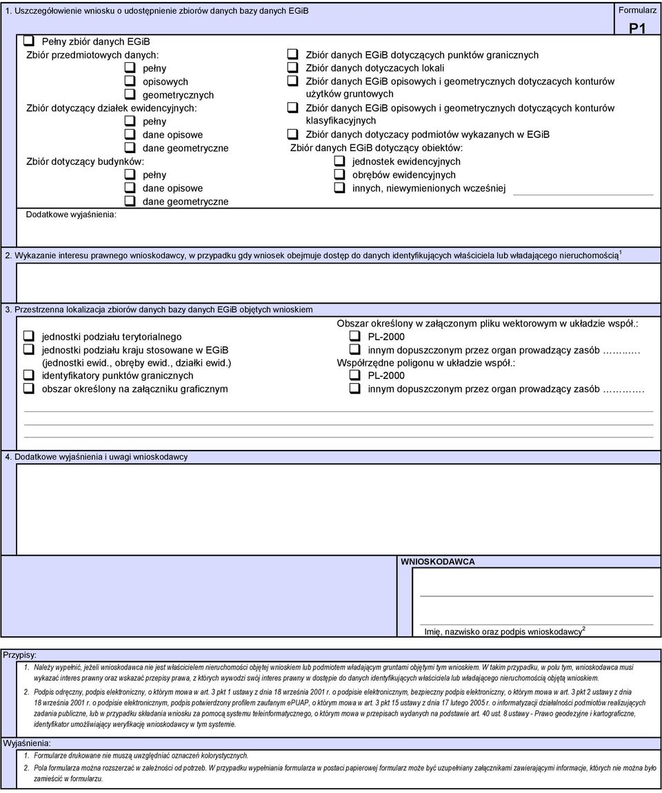 opisowych i geometrycznych dotyczacych konturów użytków gruntowych Zbiór danych EGiB opisowych i geometrycznych dotyczących konturów klasyfikacyjnych Zbiór danych dotyczacy podmiotów wykazanych w