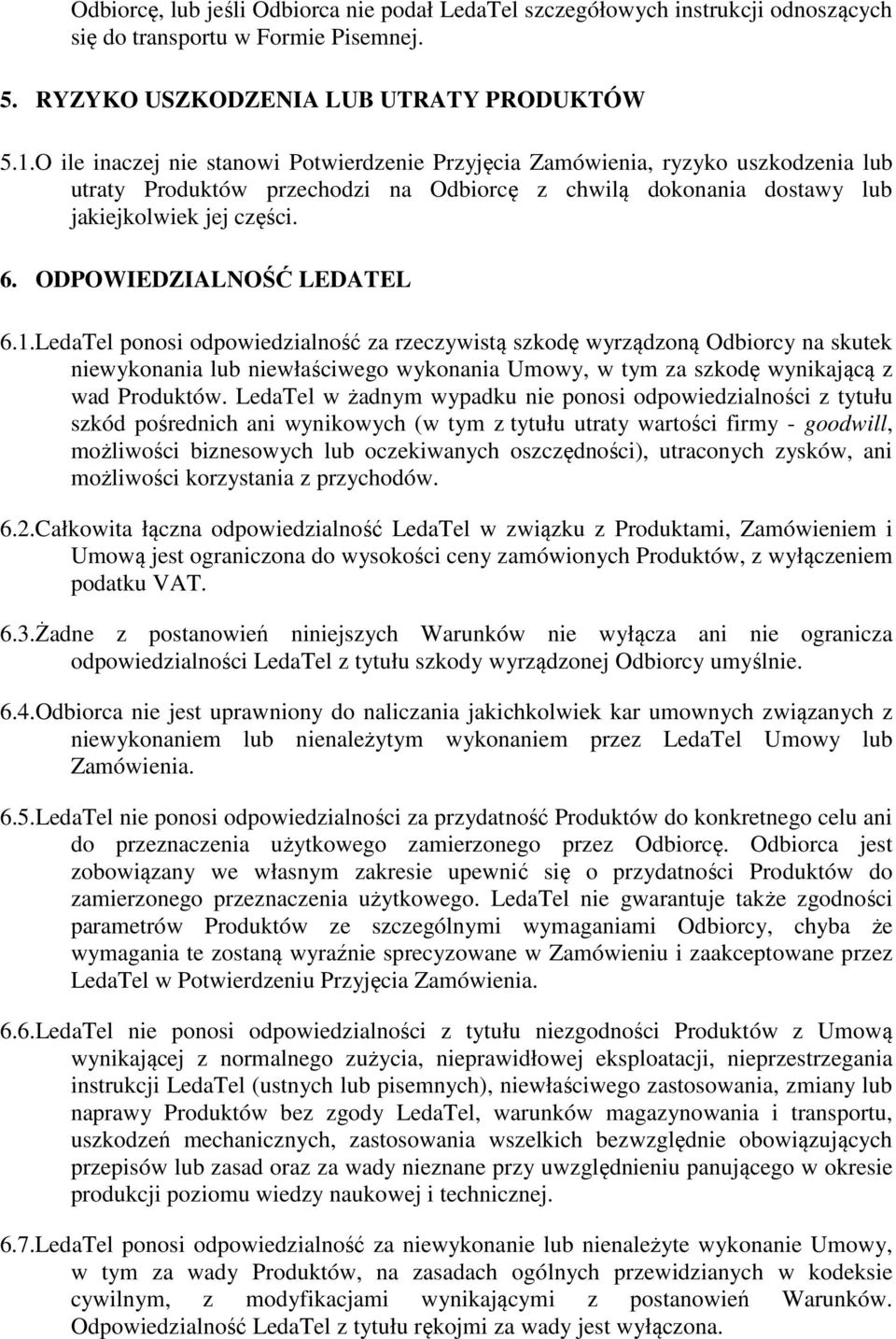 ODPOWIEDZIALNOŚĆ LEDATEL 6.1.