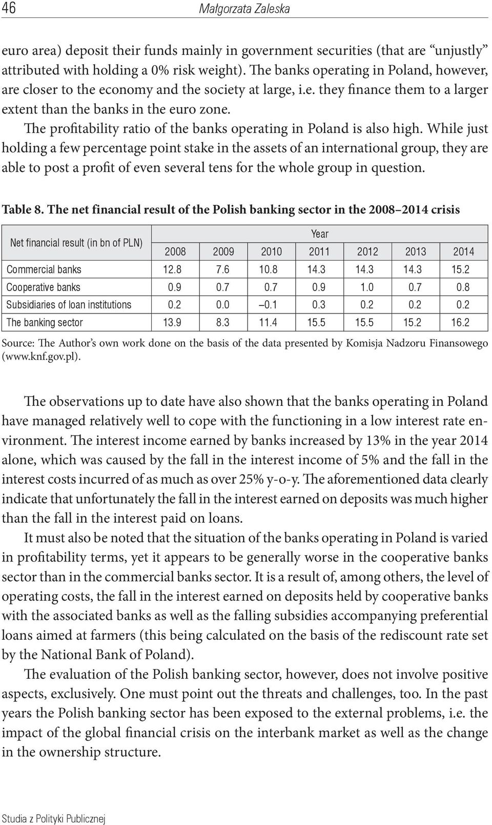 The profitability ratio of the banks operating in Poland is also high.