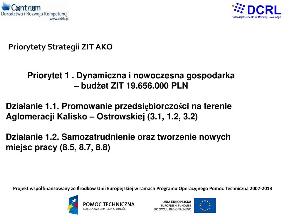 1. Promowanie przedsiębiorczości na terenie Aglomeracji Kalisko