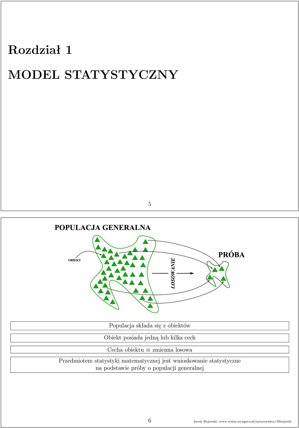 statystyki matematycznej jest wnioskowanie statystyczne na podstawie próby