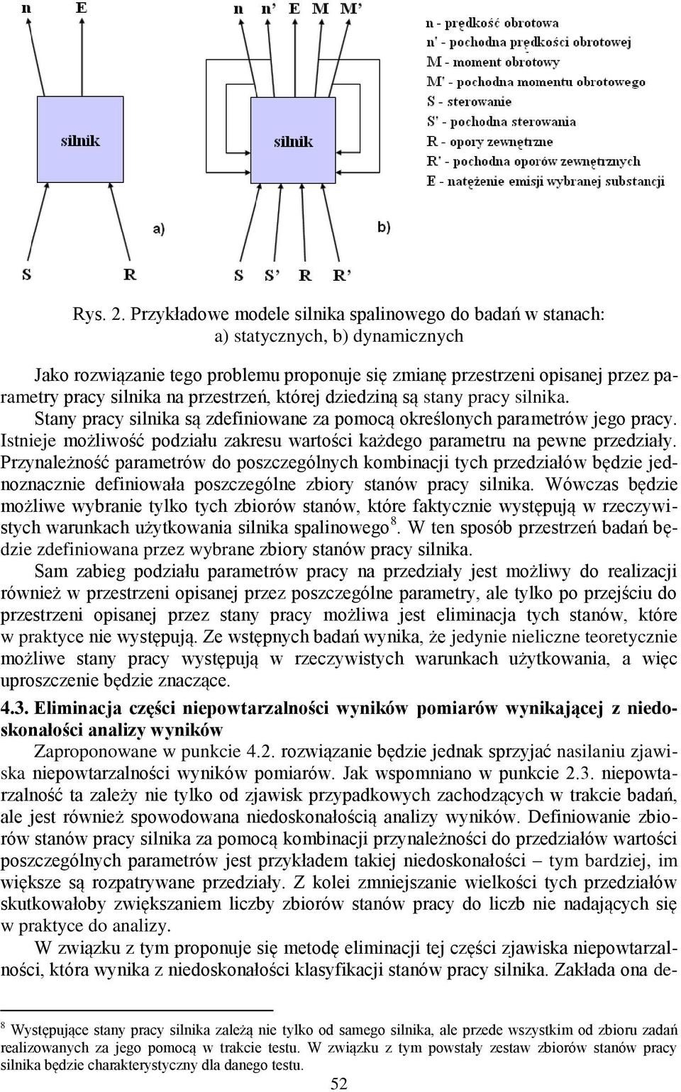 przestrzeń, której dziedziną są stany pracy silnika. Stany pracy silnika są zdefiniowane za pomocą określonych parametrów jego pracy.