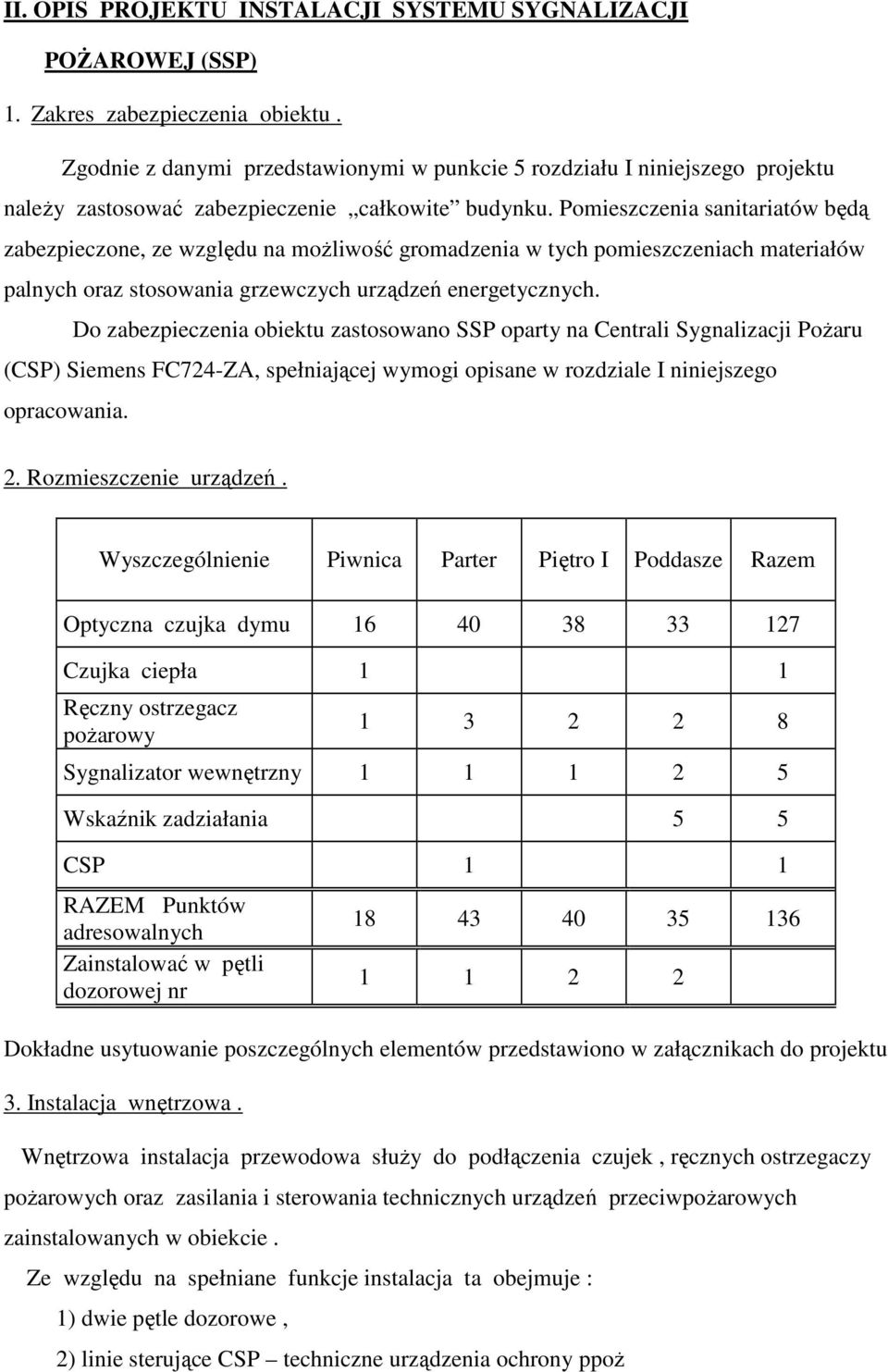 Pomieszczenia sanitariatów będą zabezpieczone, ze względu na moŝliwość gromadzenia w tych pomieszczeniach materiałów palnych oraz stosowania grzewczych urządzeń energetycznych.