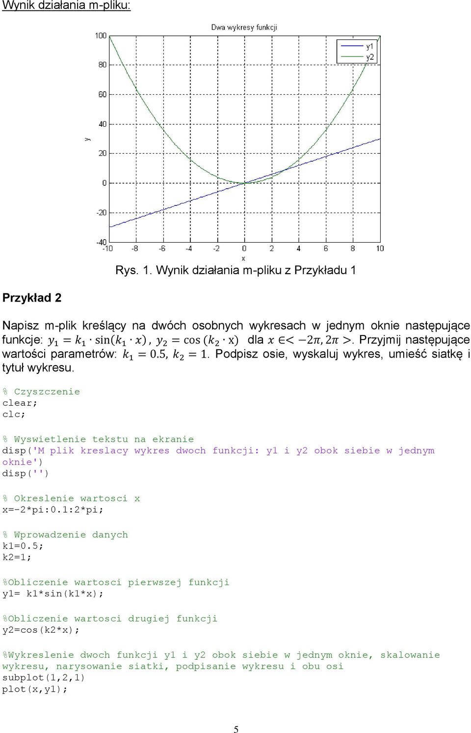 disp('m plik kreslacy wykres dwoch funkcji: y1 i y2 obok siebie w jednym oknie') % Okreslenie wartosci x x=-2*pi:0.1:2*pi; % Wprowadzenie danych k1=0.
