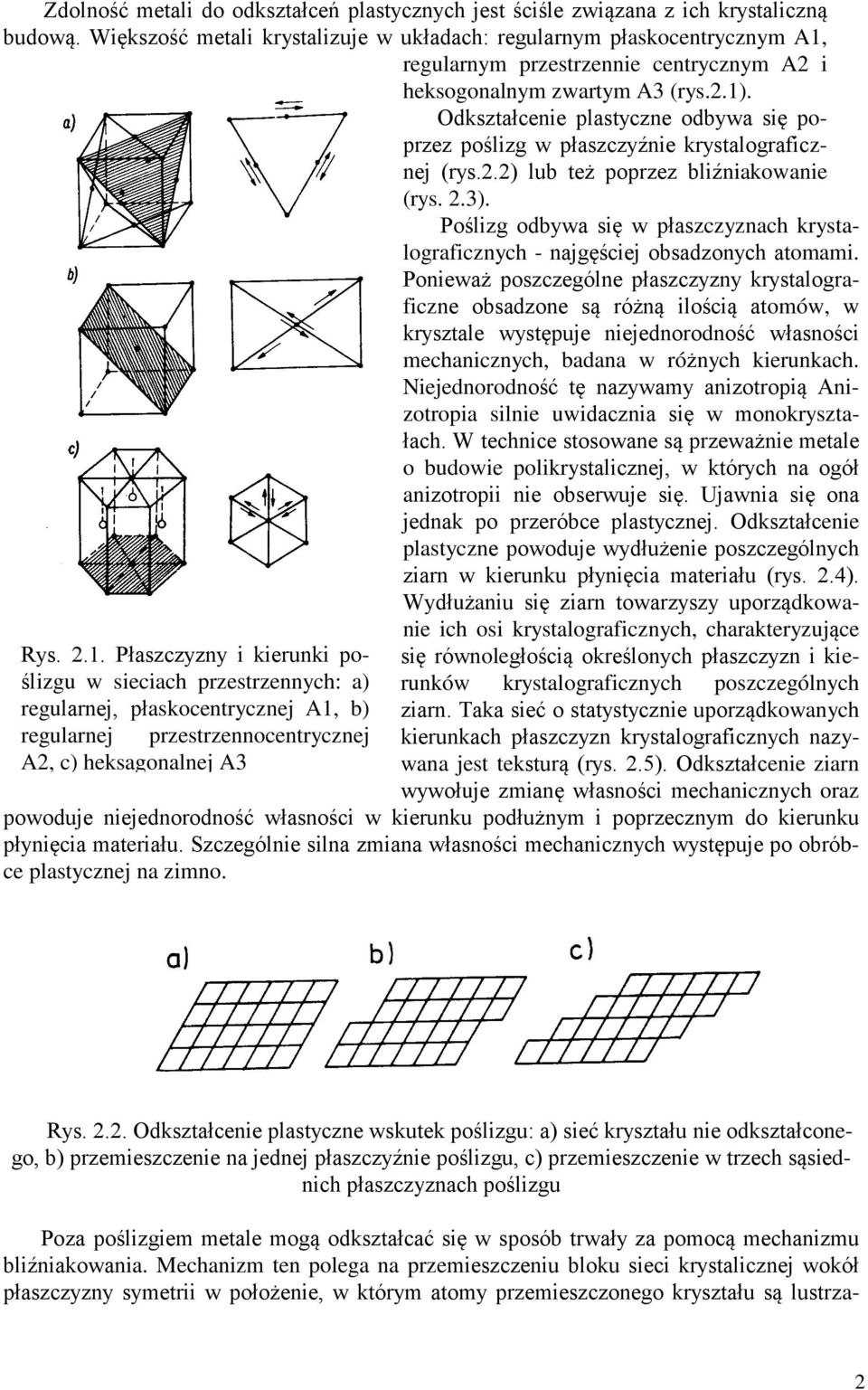 plastycznych jest ściśle związana z ich krystaliczną budową.