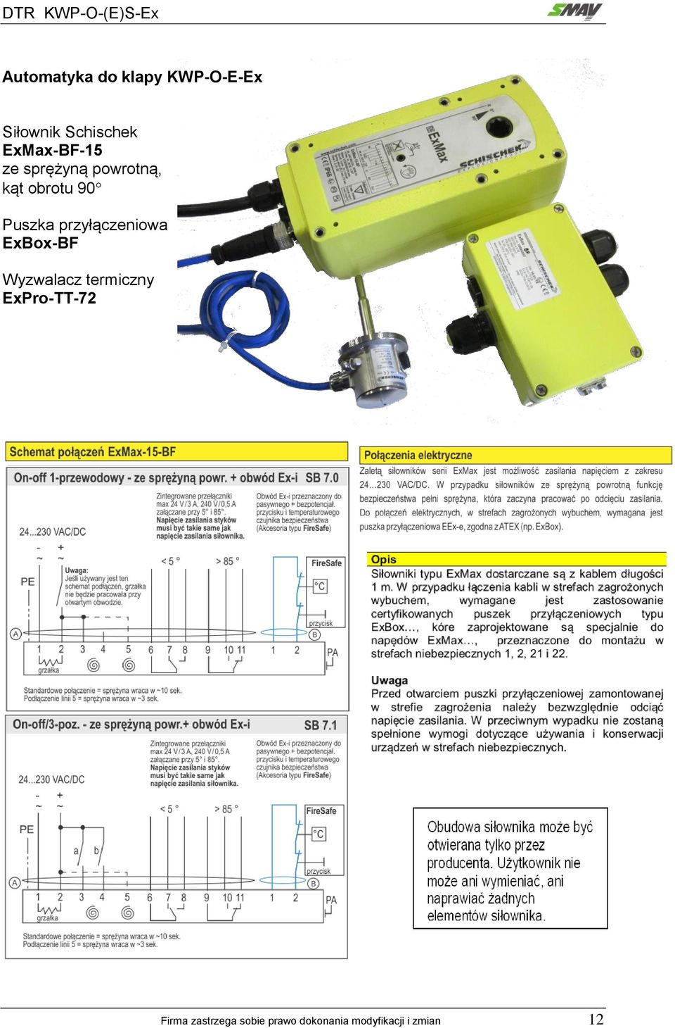 przyłączeniowa ExBox-BF Wyzwalacz termiczny ExPro-TT-72