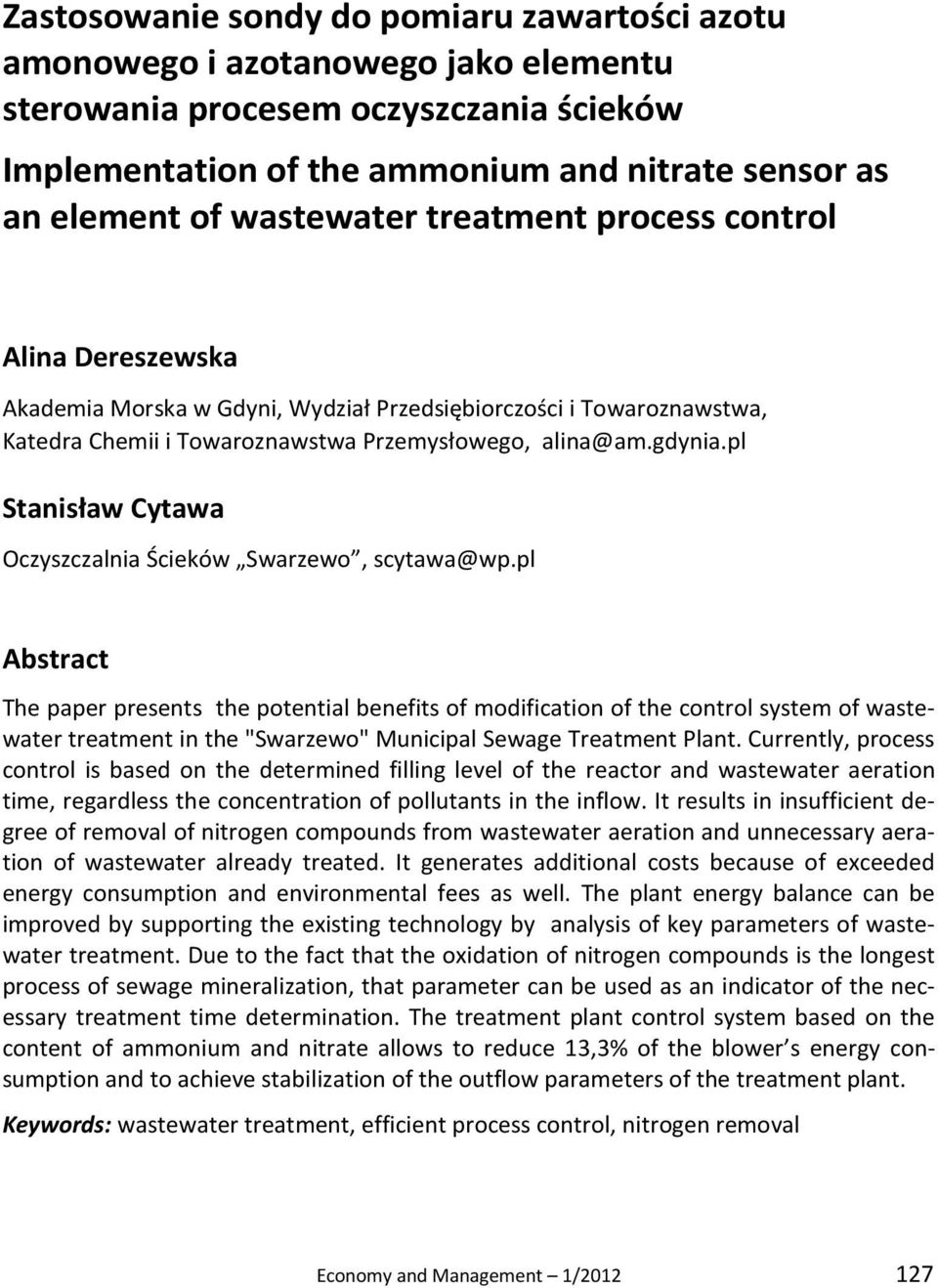 pl Stanisław Cytawa Oczyszczalnia Ścieków Swarzewo, scytawa@wp.