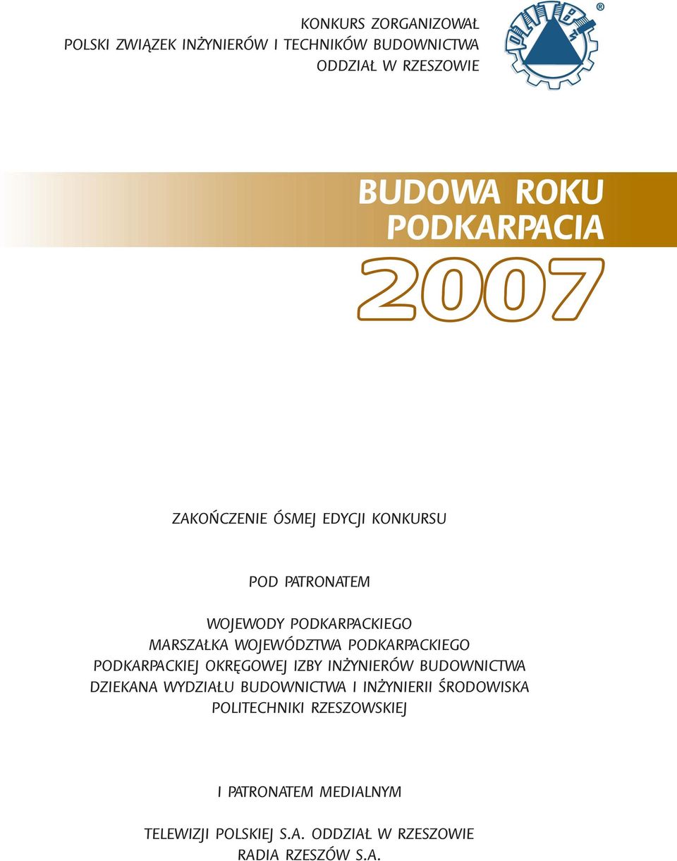 PODKARPACKIEGO PODKARPACKIEJ OKRÊGOWEJ IZBY IN YNIERÓW BUDOWNICTWA DZIEKANA WYDZIA U BUDOWNICTWA I IN YNIERII