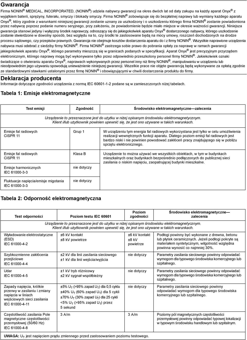 zostanie powiadomiona przez nabywcę poprzez podanie numeru seryjnego, przy założeniu, że powiadomienie będzie miało miejsce w okresie ważności gwarancji.