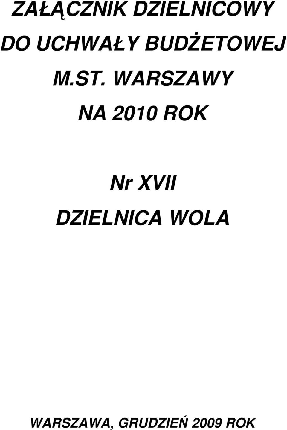 WARSZAWY NA 2010 ROK Nr XVII