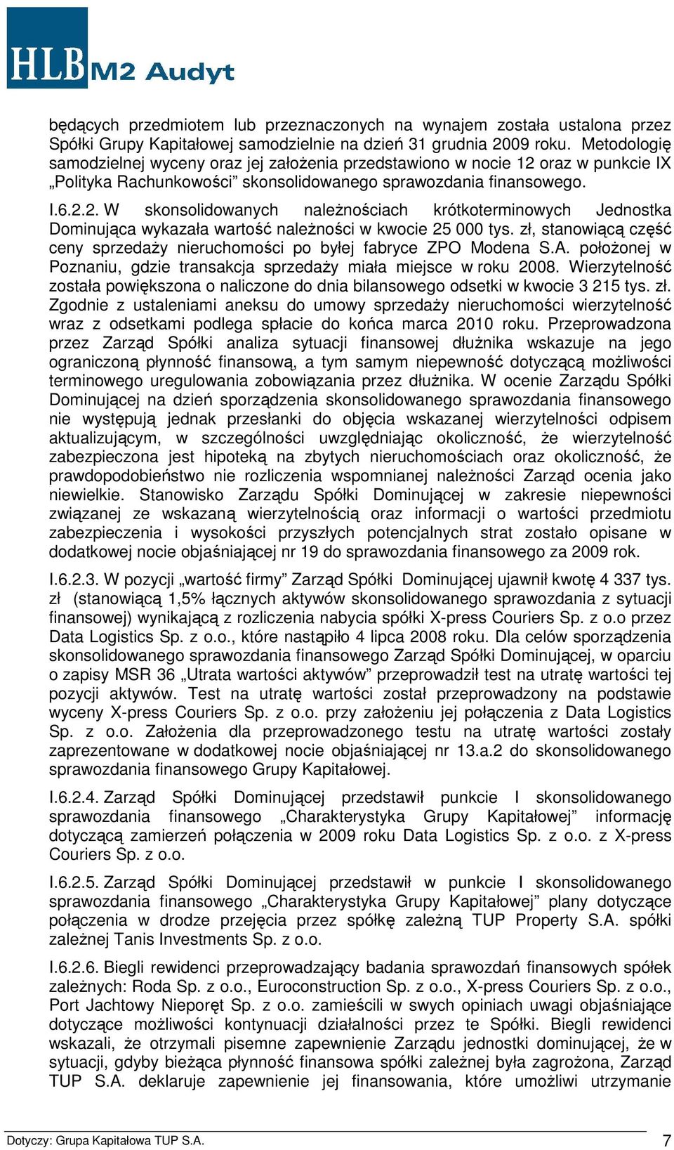 zł, stanowiącą część ceny sprzedaży nieruchomości po byłej fabryce ZPO Modena S.A. położonej w Poznaniu, gdzie transakcja sprzedaży miała miejsce w roku 2008.