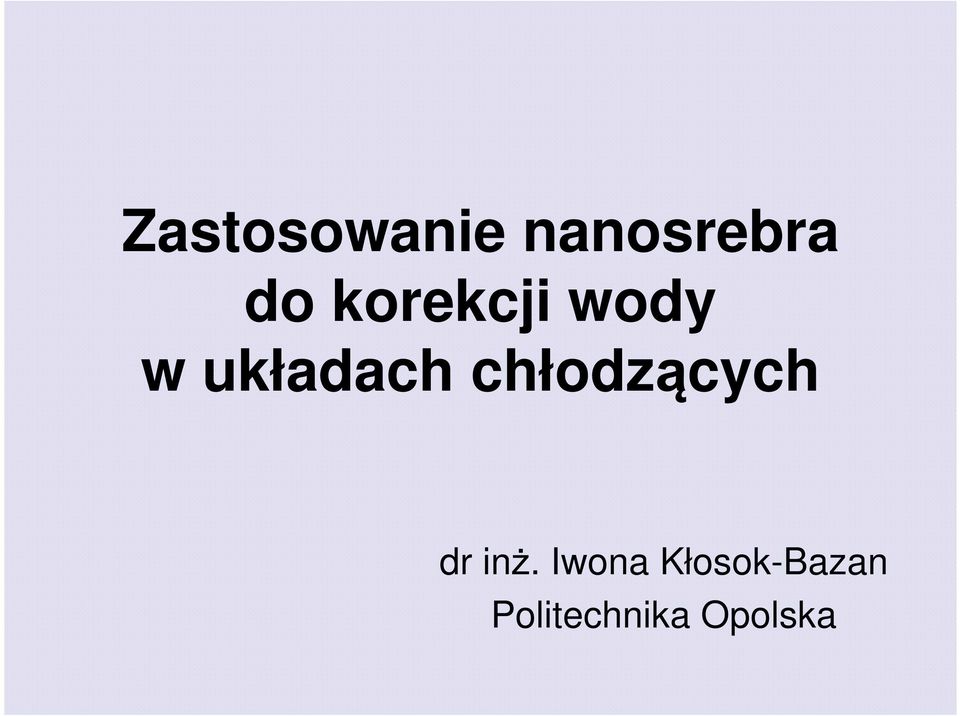 chłodzących dr inż.