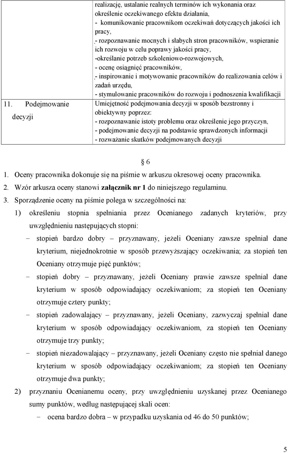 motywowanie pracowników do realizowania celów i zadań urzędu, - stymulowanie pracowników do rozwoju i podnoszenia kwalifikacji Umiejętność podejmowania decyzji w sposób bezstronny i obiektywny