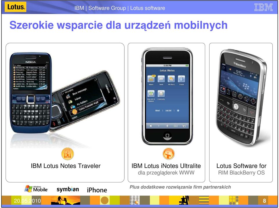 przegląderek WWW Lotus Software for RIM BlackBerry