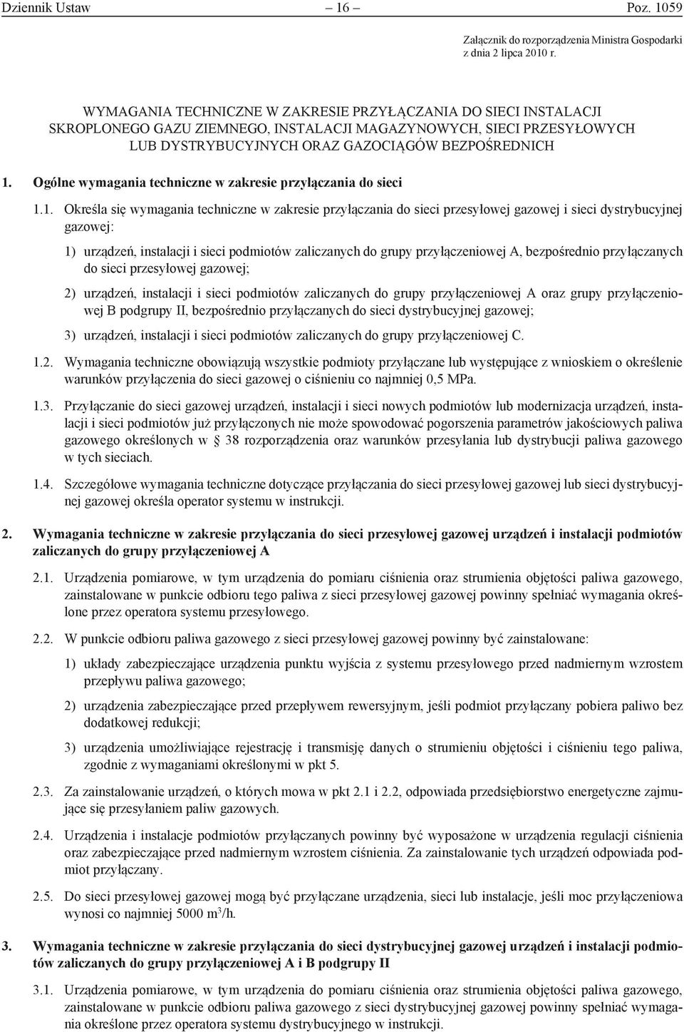 Ogólne wymagania techniczne w zakresie przyłączania do sieci 1.