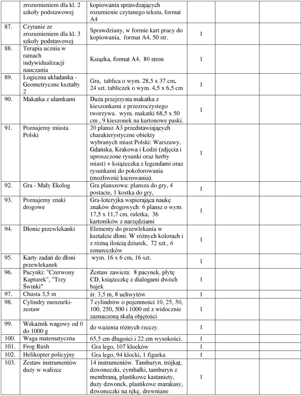 Książka, format A4, 80 stron Gra, tablica o wym. 8,5 x 37, 4 szt. tabliczek o wym. 4,5 x 6,5 90. Makatka z ułamkami Duża przejrzysta makatka z kieszonkami z przezroczystego tworzywa. wym. makatki 68,5 x 50, 9 kieszonek na kartonowe paski.