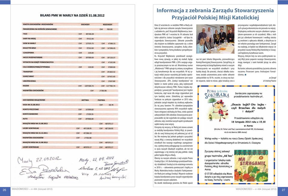 Zebranie pozwoliło obu księżom na dokładne zapoznanie się z celem istnienia Stowarzyszenia, zarządem, liczbą członków i sympatyków, formą działania i perspektywami na przyszłość. Ks.