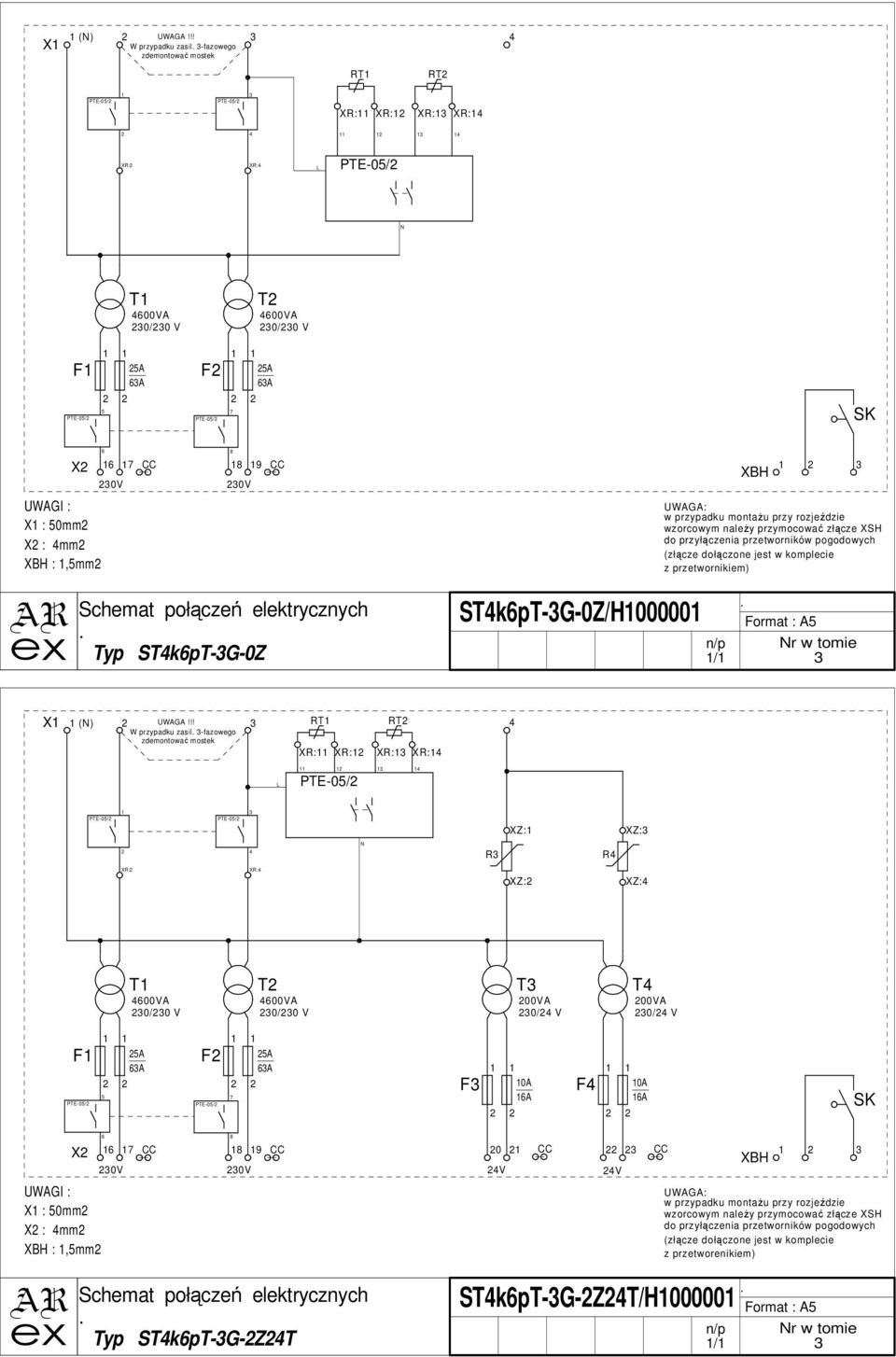 X : mm :,mm X 9 0V 0V Typ STkpT-G-0Z STkpT-G-0Z/H00000 z przetwornikiem) Format : A n/p r w tomie / !