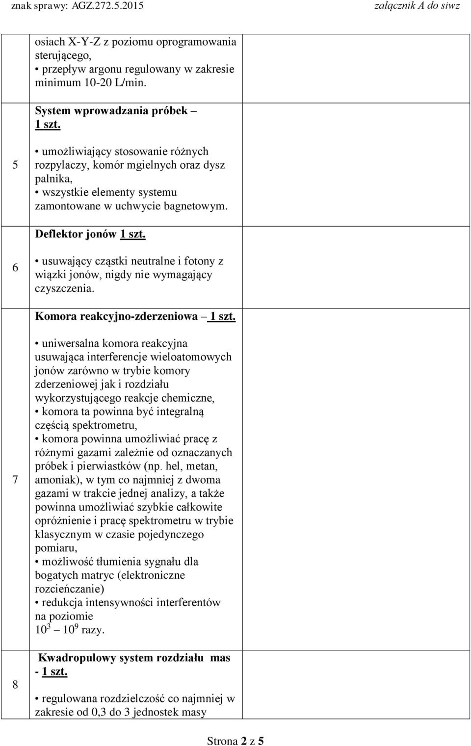 6 usuwający cząstki neutralne i fotony z wiązki jonów, nigdy nie wymagający czyszczenia. Komora reakcyjno-zderzeniowa 1 szt.