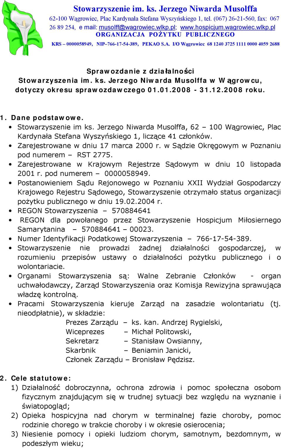 KRS , NIP , PEKAO S.A. I/O Wągrowiec - PDF Darmowe pobieranie