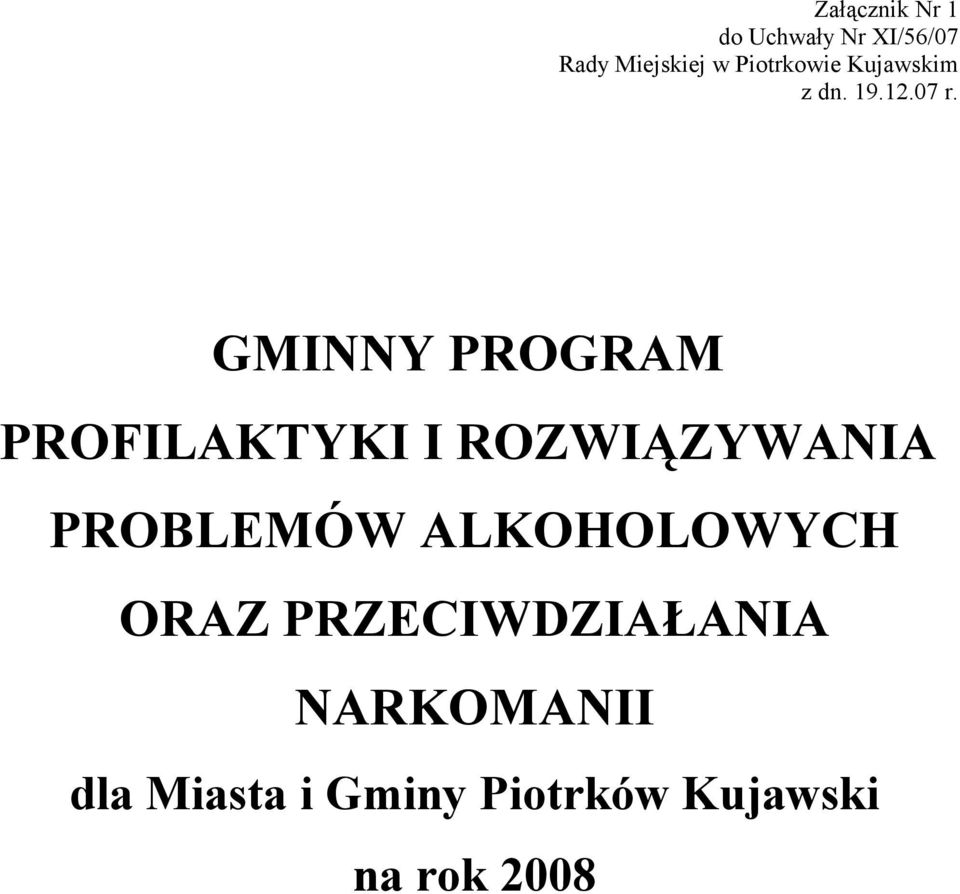 GMINNY PROGRAM PROFILAKTYKI I ROZWIĄZYWANIA PROBLEMÓW