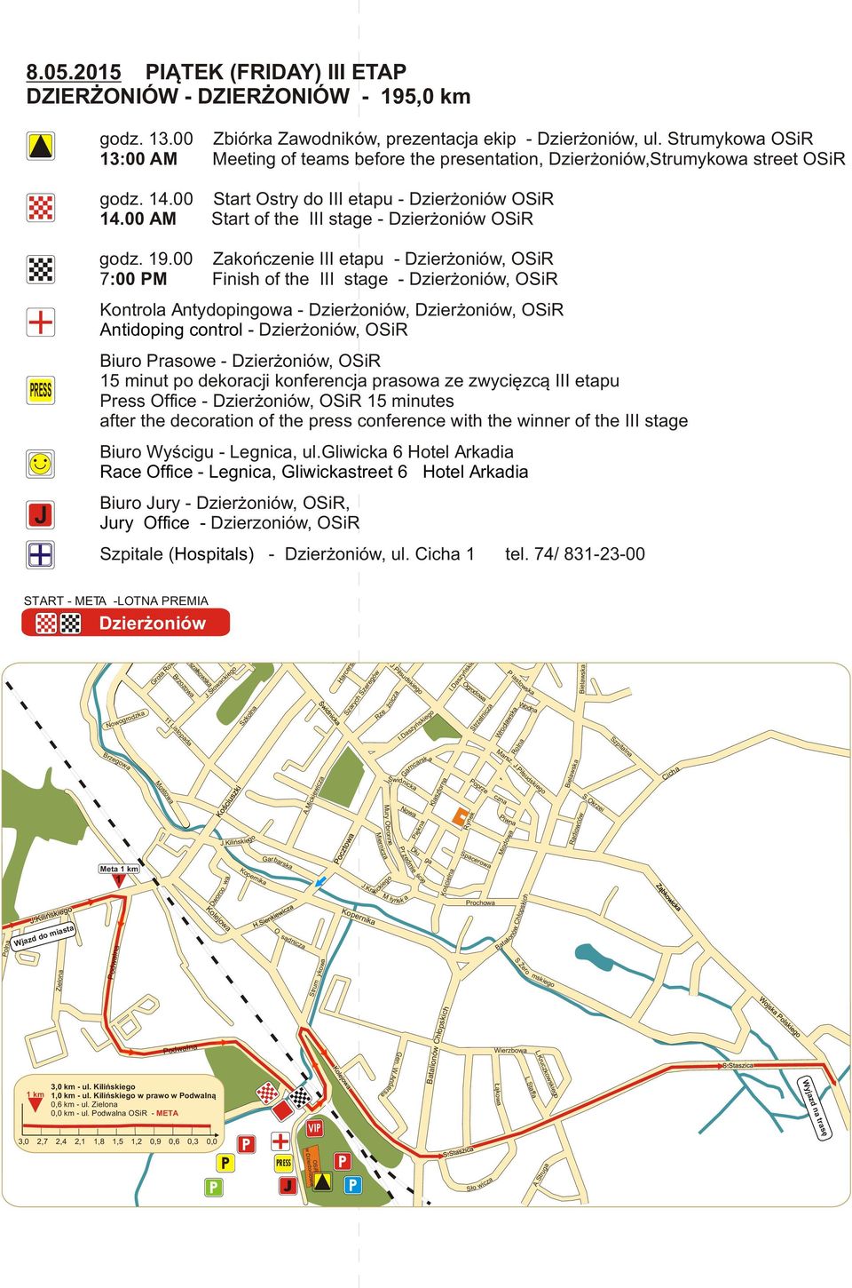 00 AM Start of the III stage - Dzier oniów OSiR godz. 9.