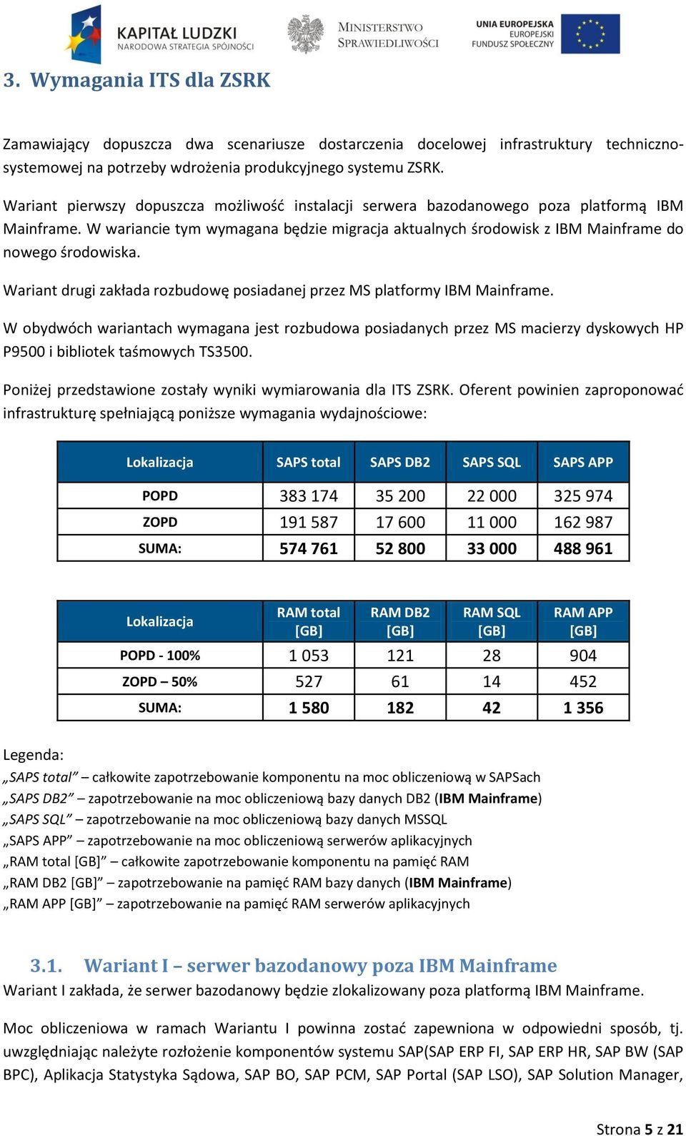 Wariant drugi zakłada rozbudowę posiadanej przez MS platformy IBM Mainframe.