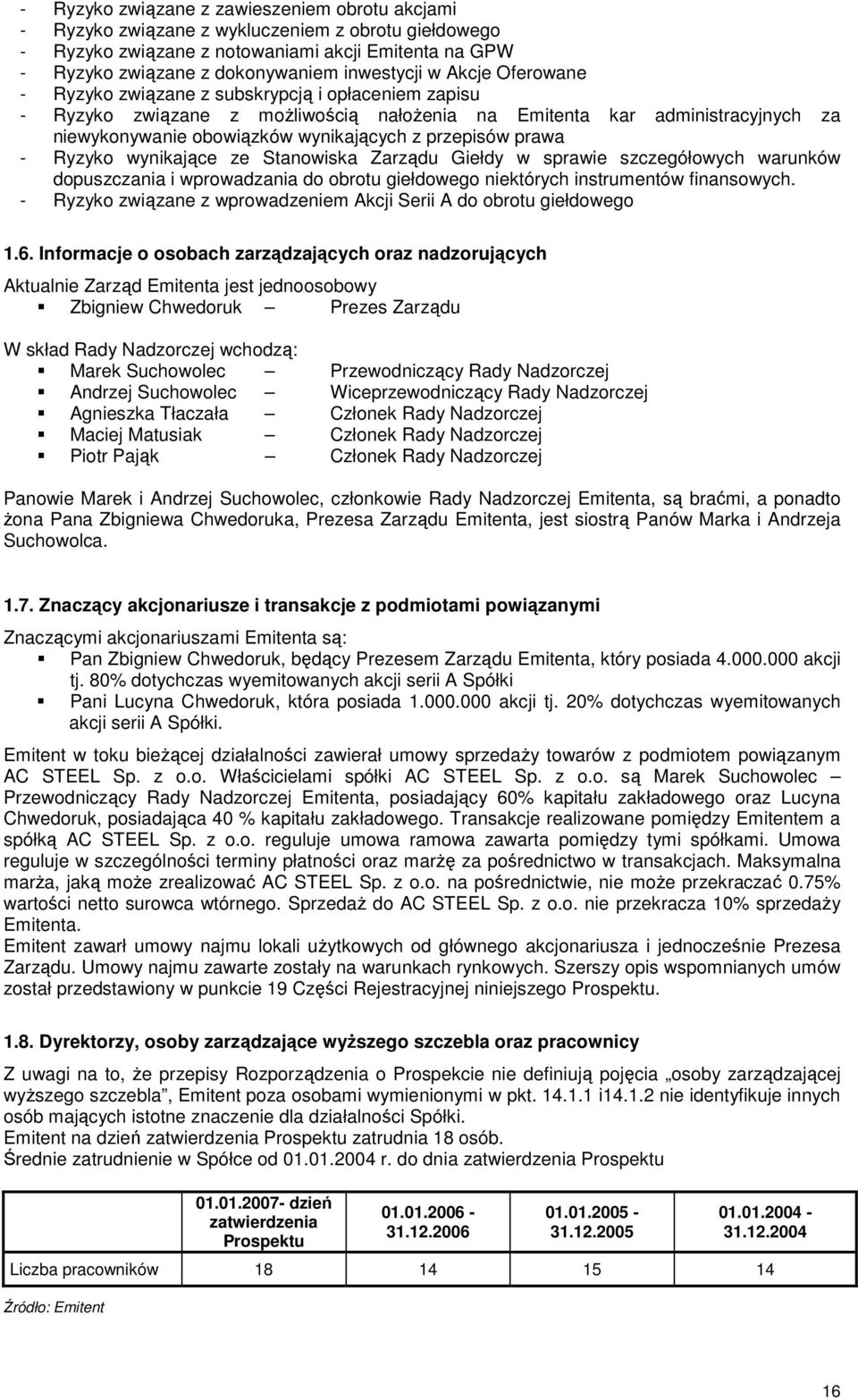 prawa - Ryzyko wynikające ze Stanowiska Zarządu Giełdy w sprawie szczegółowych warunków dopuszczania i wprowadzania do obrotu giełdowego niektórych instrumentów finansowych.