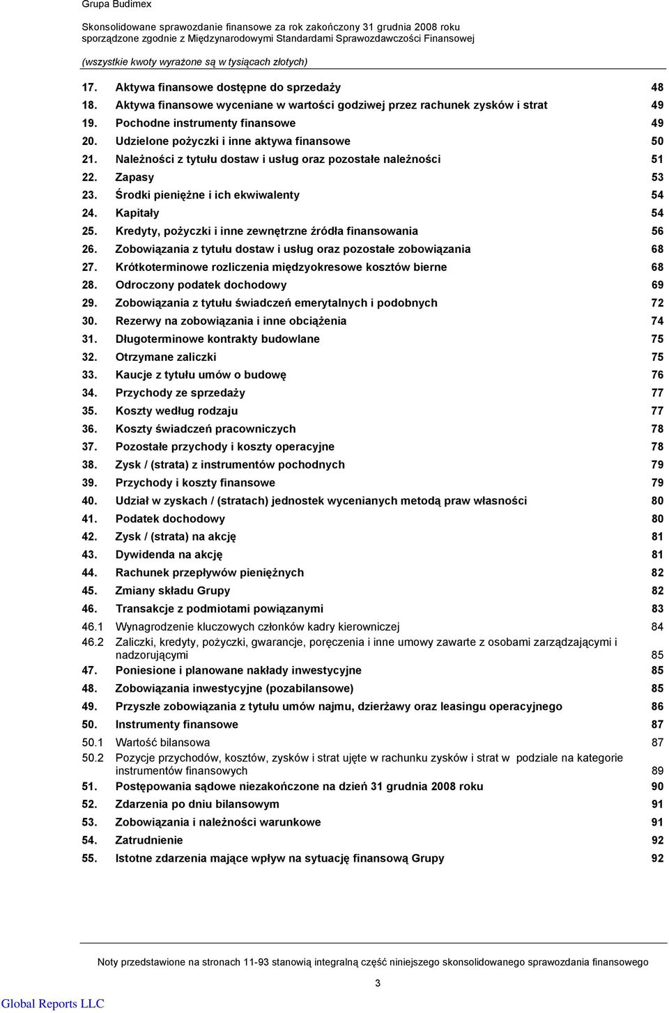 Środki pieniężne i ich ekwiwalenty 54 24. Kapitały 54 25. Kredyty, pożyczki i inne zewnętrzne źródła finansowania 56 26. Zobowiązania z tytułu dostaw i usług oraz pozostałe zobowiązania 68 27.