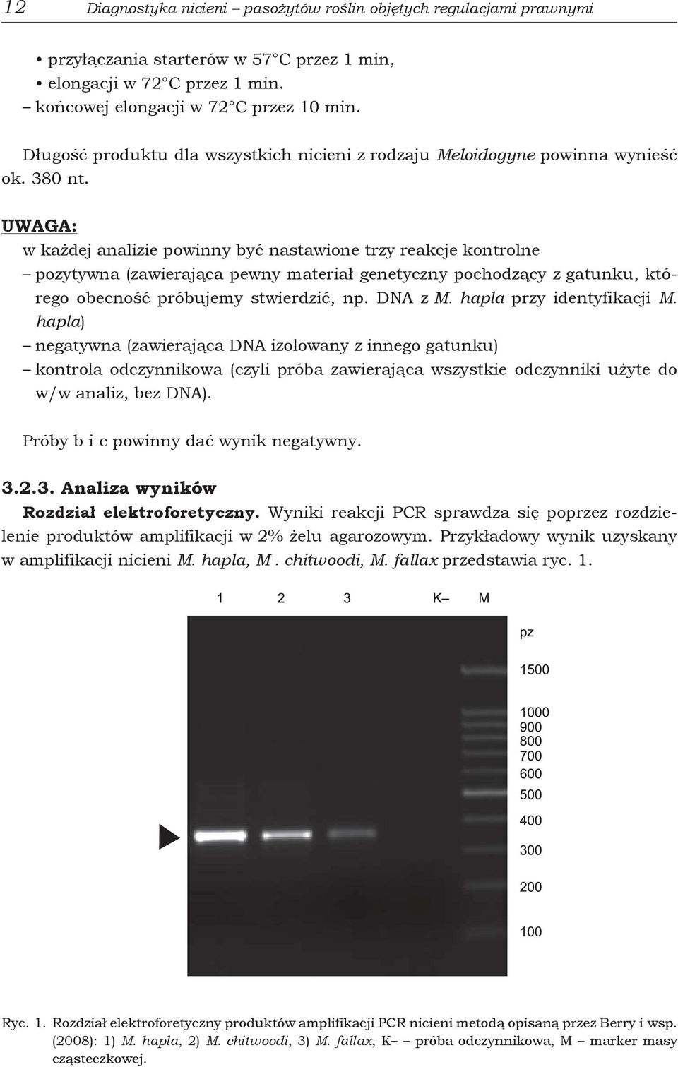 UWAGA: w każdej analizie powinny być nastawione trzy reakcje kontrolne pozytywna (zawierająca pewny materiał genetyczny pochodzący z gatunku, którego obecność próbujemy stwierdzić, np. DNA z M.
