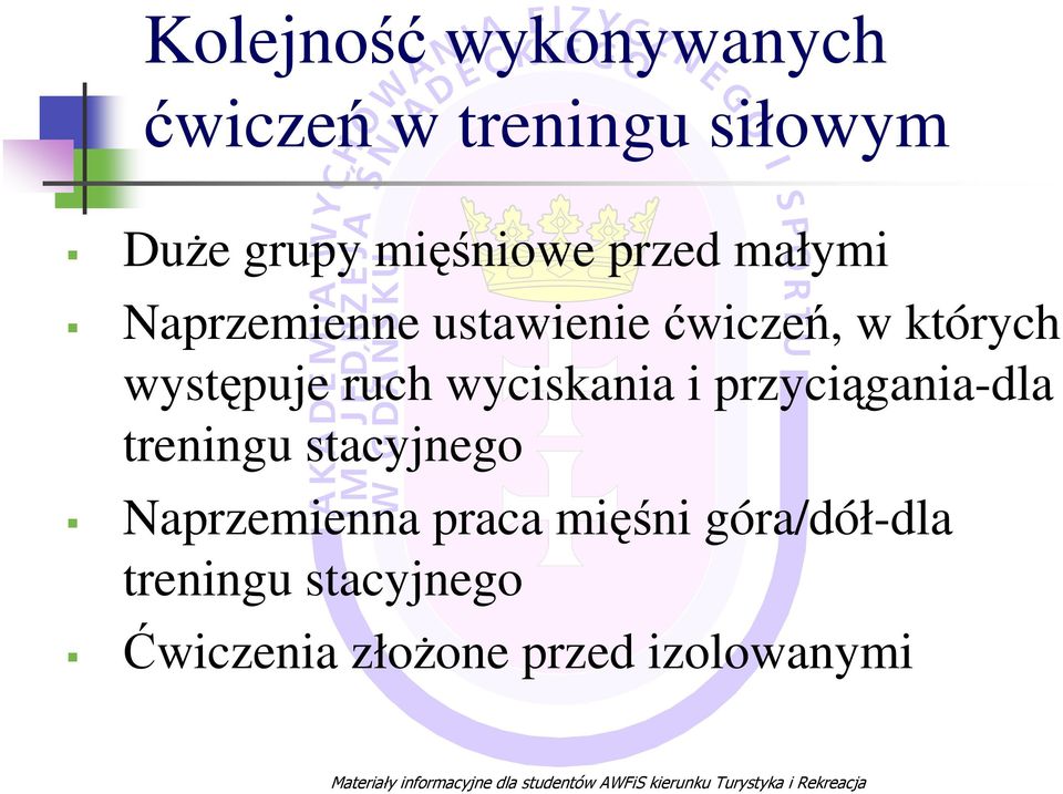 wyciskania i przyciągania-dla treningu stacyjnego Naprzemienna praca