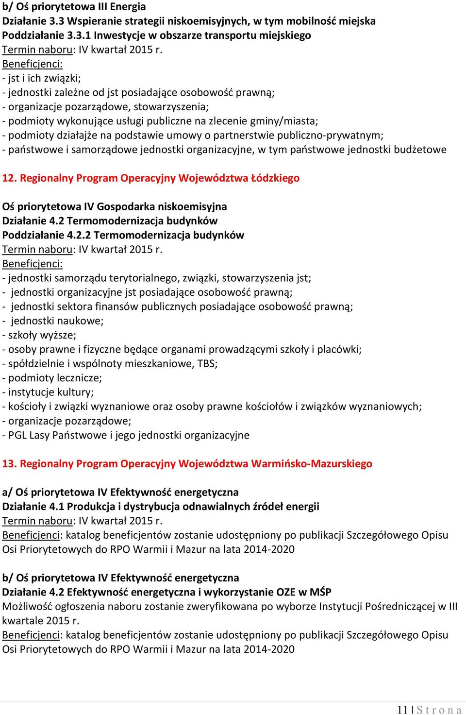 prawną; - organizacje pozarządowe, stowarzyszenia; - podmioty wykonujące usługi publiczne na zlecenie gminy/miasta; - podmioty działajże na podstawie umowy o partnerstwie publiczno-prywatnym; -