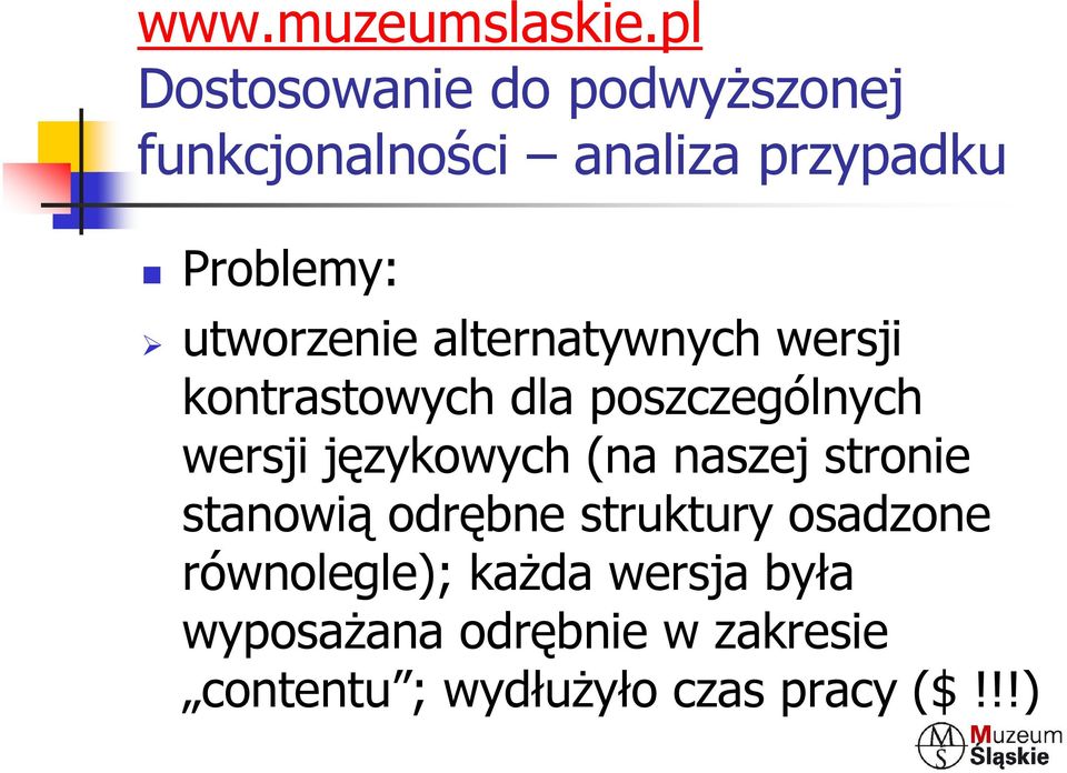 utworzenie alternatywnych wersji kontrastowych dla poszczególnych wersji językowych