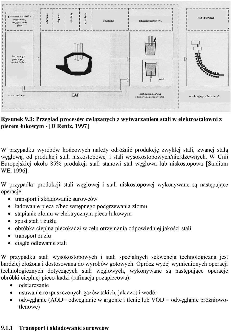 od produkcji stali niskostopowej i stali wysokostopowych/nierdzewnych. W Unii Europejskiej około 85% produkcji stali stanowi stal węglowa lub niskostopowa [Studium WE, 1996].