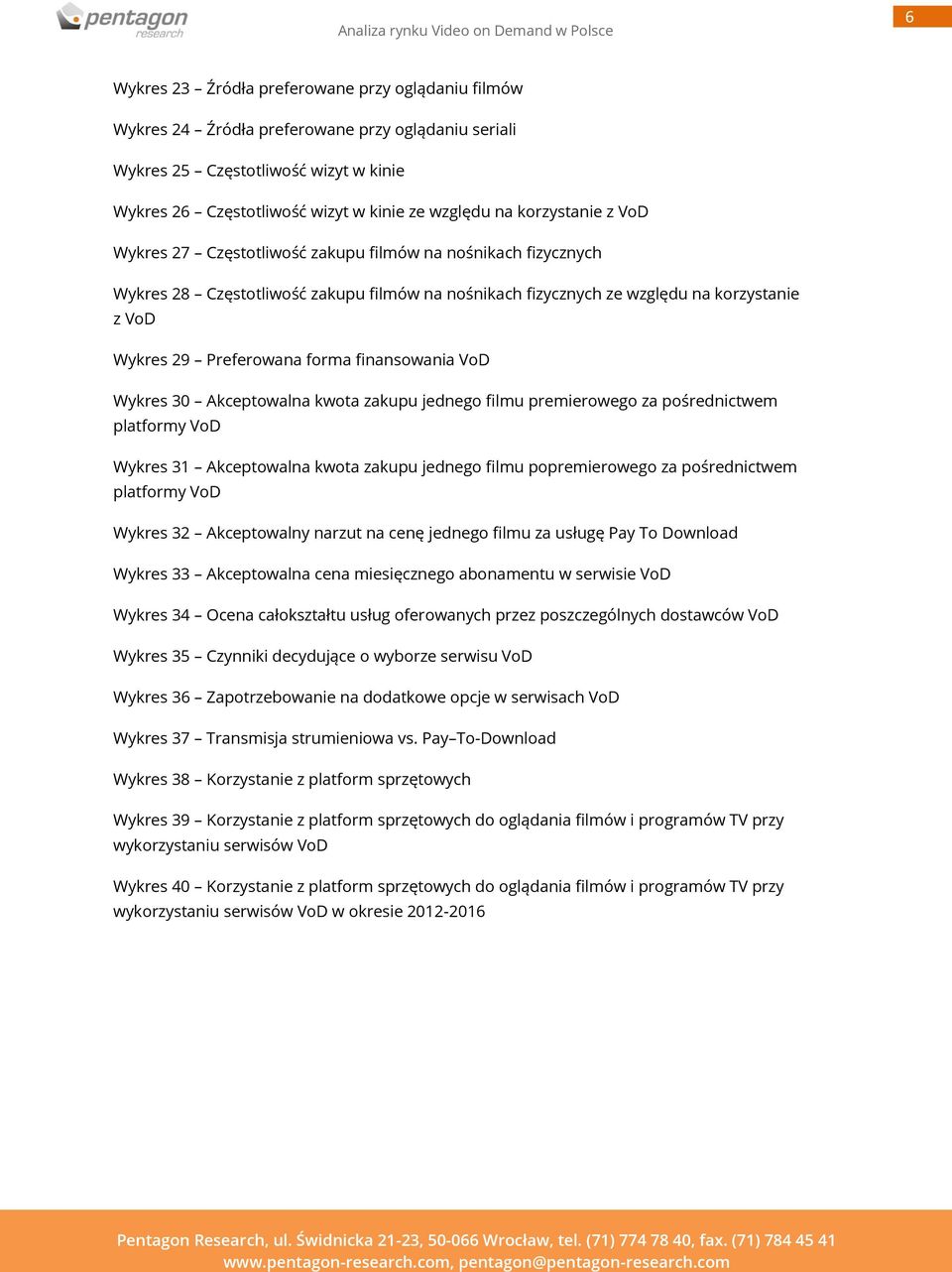 forma finansowania VoD Wykres 30 Akceptowalna kwota zakupu jednego filmu premierowego za pośrednictwem platformy VoD Wykres 31 Akceptowalna kwota zakupu jednego filmu popremierowego za pośrednictwem