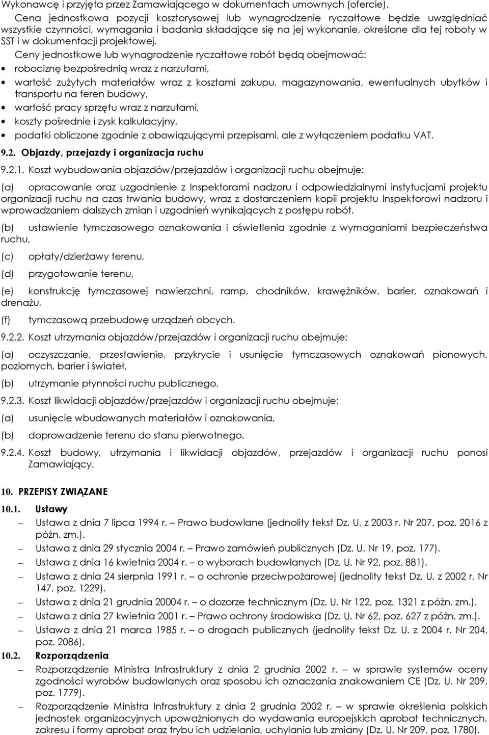 dokumentacji projektowej.