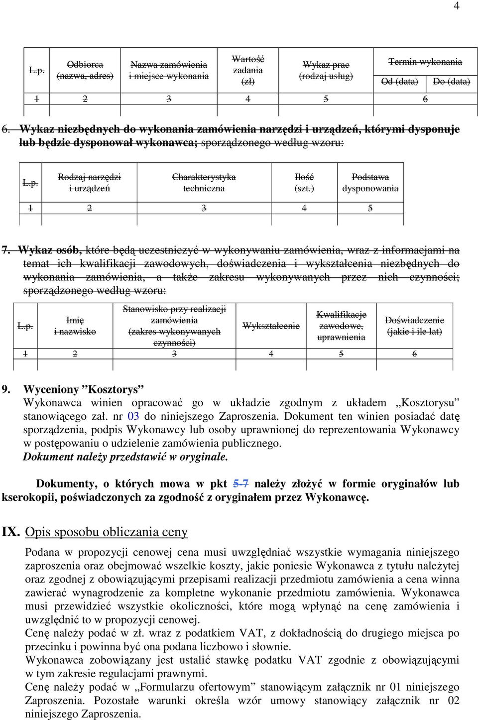 Ilość (szt.) Podstawa dysponowania 1 2 3 4 5 7.