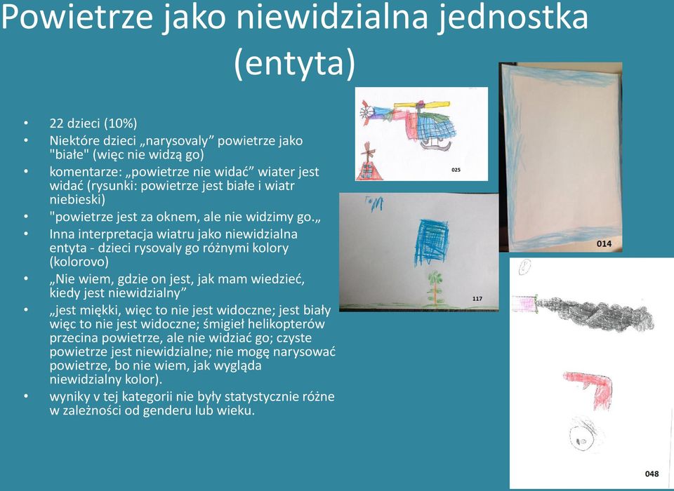 Inna interpretacja wiatru jako niewidzialna entyta - dzieci rysovaly go różnymi kolory (kolorovo) Nie wiem, gdzie on jest, jak mam wiedzieć, kiedy jest niewidzialny jest miękki, więc to nie jest