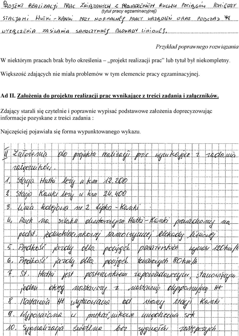 Założenia do projektu realizacji prac wynikające z treści zadania i załączników.