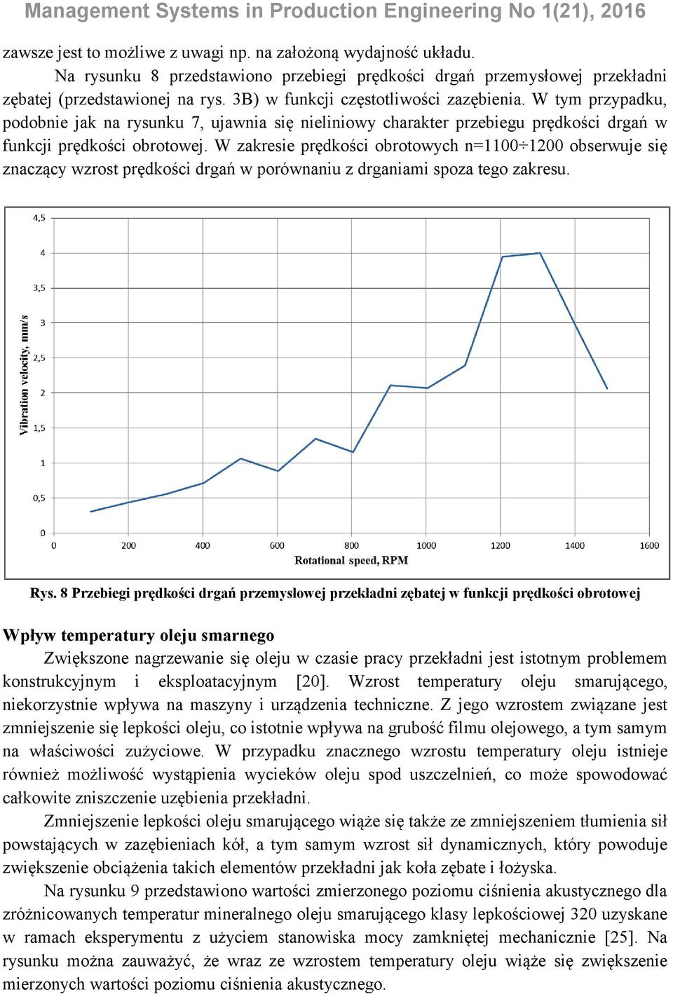 W zakresie prędkości obrotowych n=1100 1200 obserwuje się znaczący wzrost prędkości drgań w porównaniu z drganiami spoza tego zakresu. Rys.