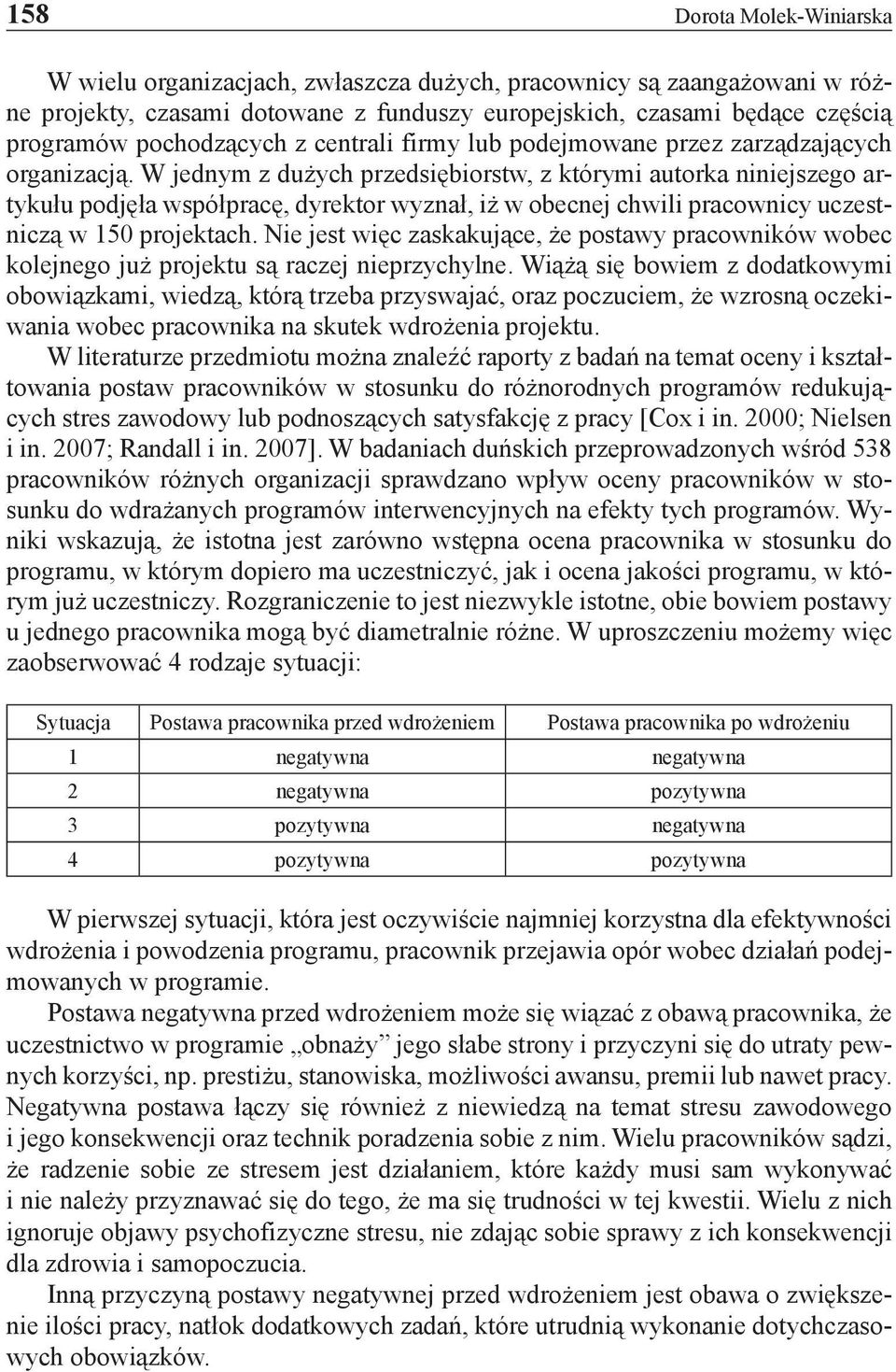 W jednym z dużych przedsiębiorstw, z którymi autorka niniejszego artykułu podjęła współpracę, dyrektor wyznał, iż w obecnej chwili pracownicy uczestniczą w 150 projektach.