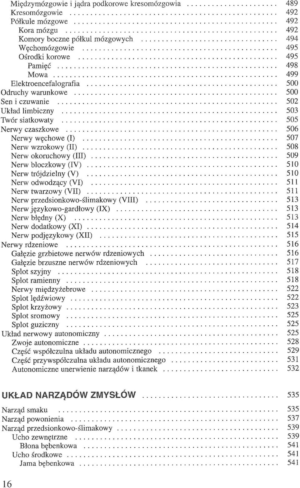 .. 507 Nerw wzrokowy (II)... 508 Nerw okoruchowy (III)... 509 Nerw bloczkowy (IV)... 510 Nerw trójdzielny (V) 510 Nerw odwodzący (VI)... 511 Nerw twarzowy (VII).