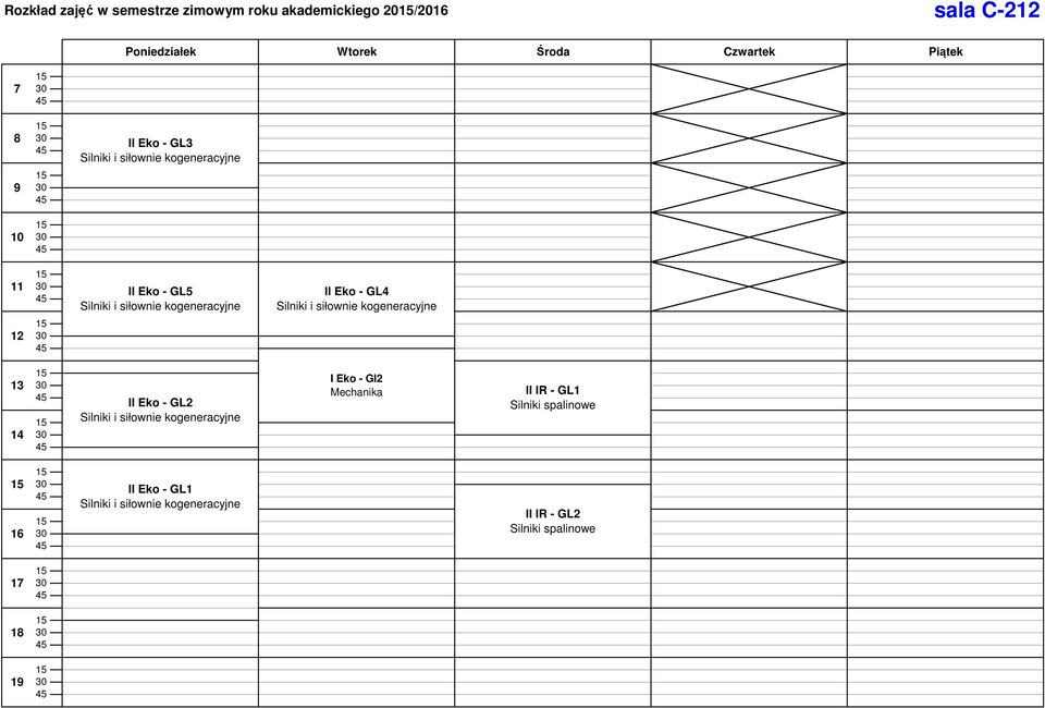 siłownie kogeneracyjne II Eko - GL2 Silniki i siłownie kogeneracyjne I Eko - GI2 Mechanika II