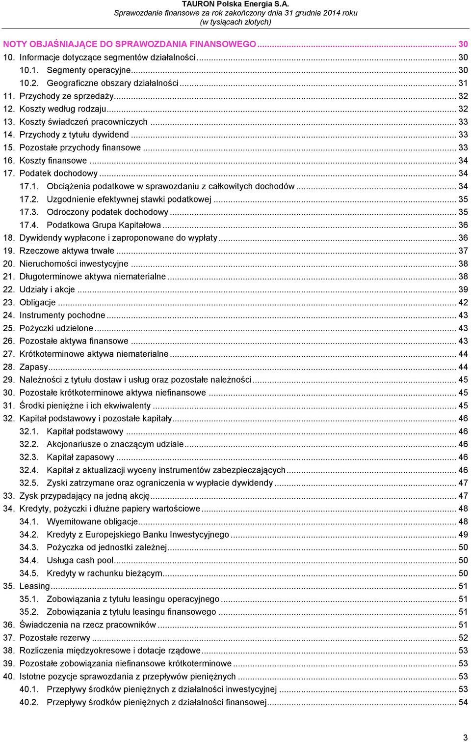 Koszty finansowe... 34 17. Podatek dochodowy... 34 17.1. Obciążenia podatkowe w sprawozdaniu z całkowitych dochodów... 34 17.2. Uzgodnienie efektywnej stawki podatkowej... 35 17.3. Odroczony podatek dochodowy.