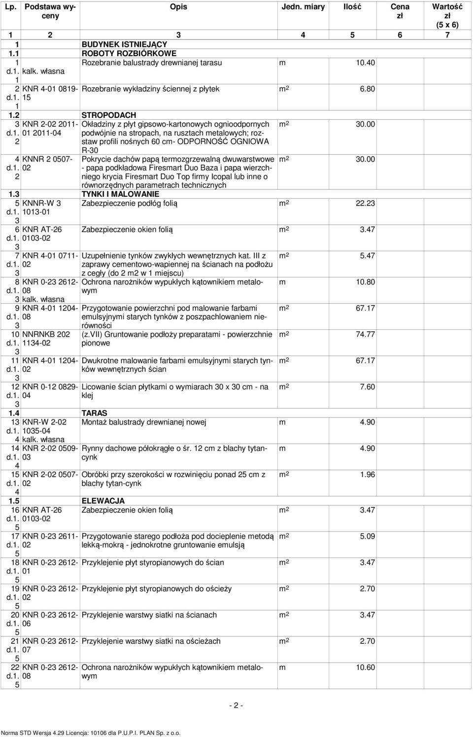 dwuwarstwowe - papa podkładowa Firesmart Duo Baza i papa wierzchniego krycia Firesmart Duo Top firmy Icopal lub inne o równorzędnych parametrach technicznych m 0.00 