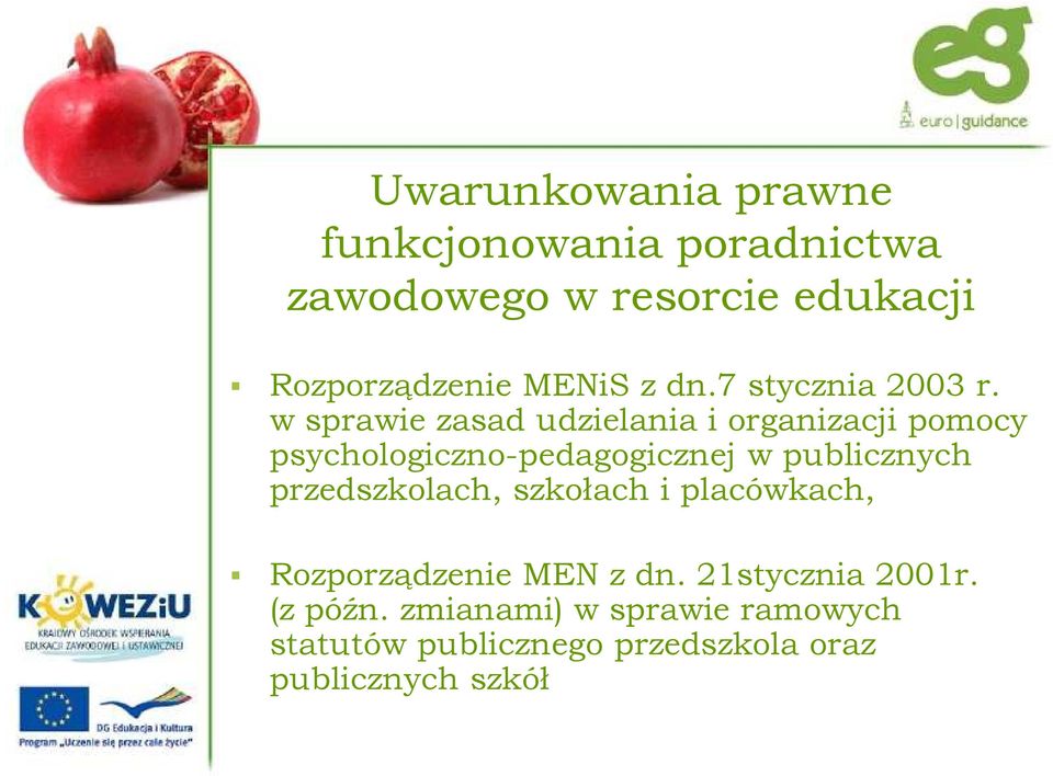 w sprawie zasad udzielania i organizacji pomocy psychologiczno-pedagogicznej w publicznych