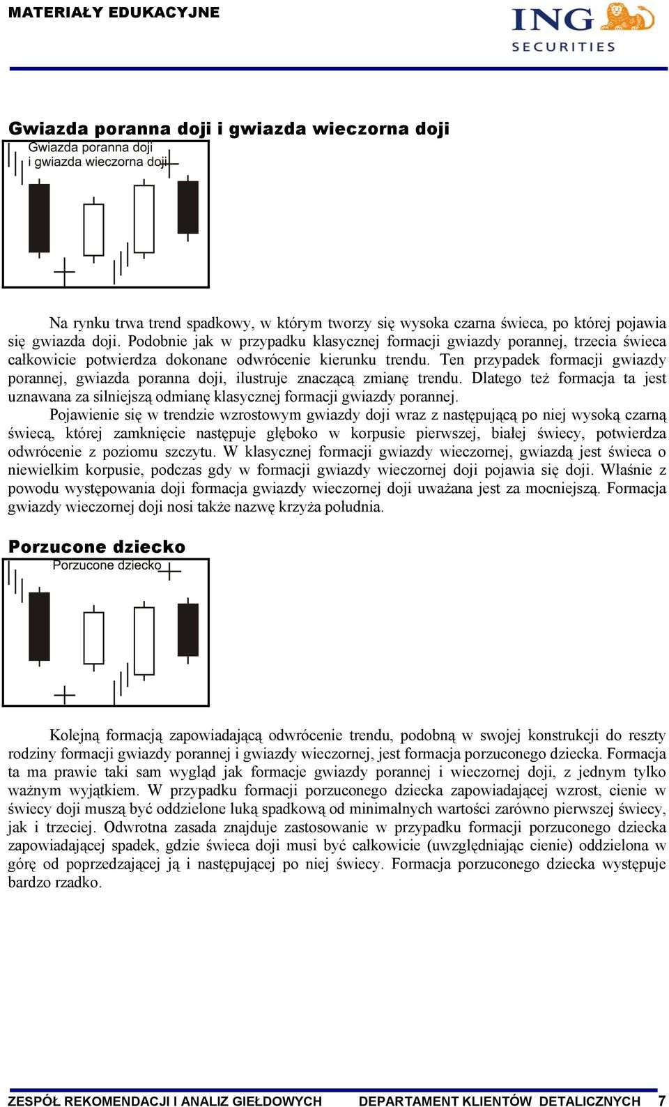 Ten przypadek formacji gwiazdy porannej, gwiazda poranna doji, ilustruje znaczącą zmianę trendu. Dlatego też formacja ta jest uznawana za silniejszą odmianę klasycznej formacji gwiazdy porannej.