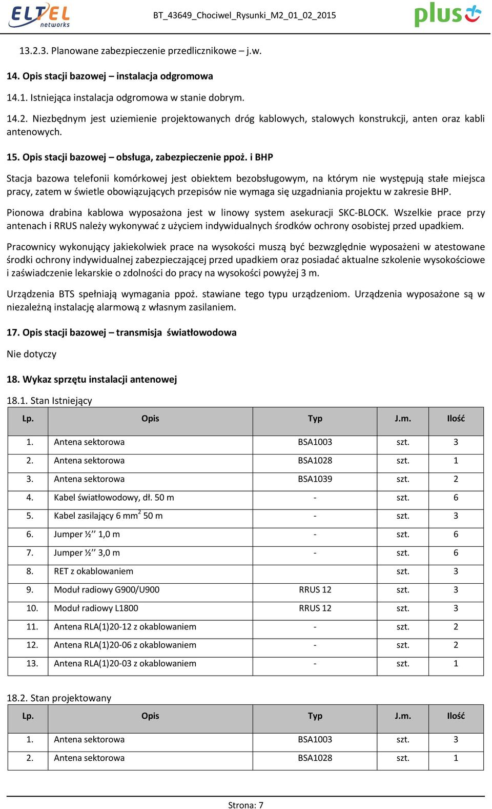 i BHP Stacja bazowa telefonii komórkowej jest obiektem bezobsługowym, na którym nie występują stałe miejsca pracy, zatem w świetle obowiązujących przepisów nie wymaga się uzgadniania projektu w